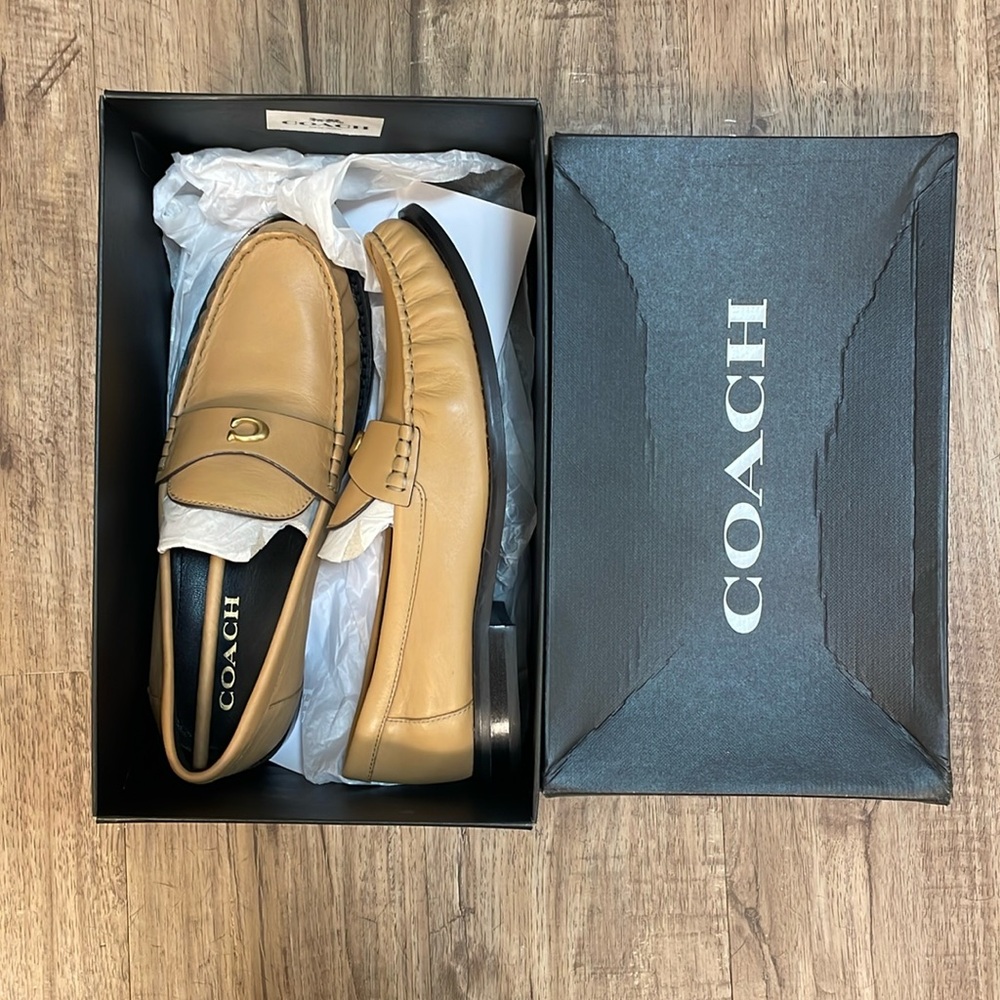 Brown Leather Coach loafers